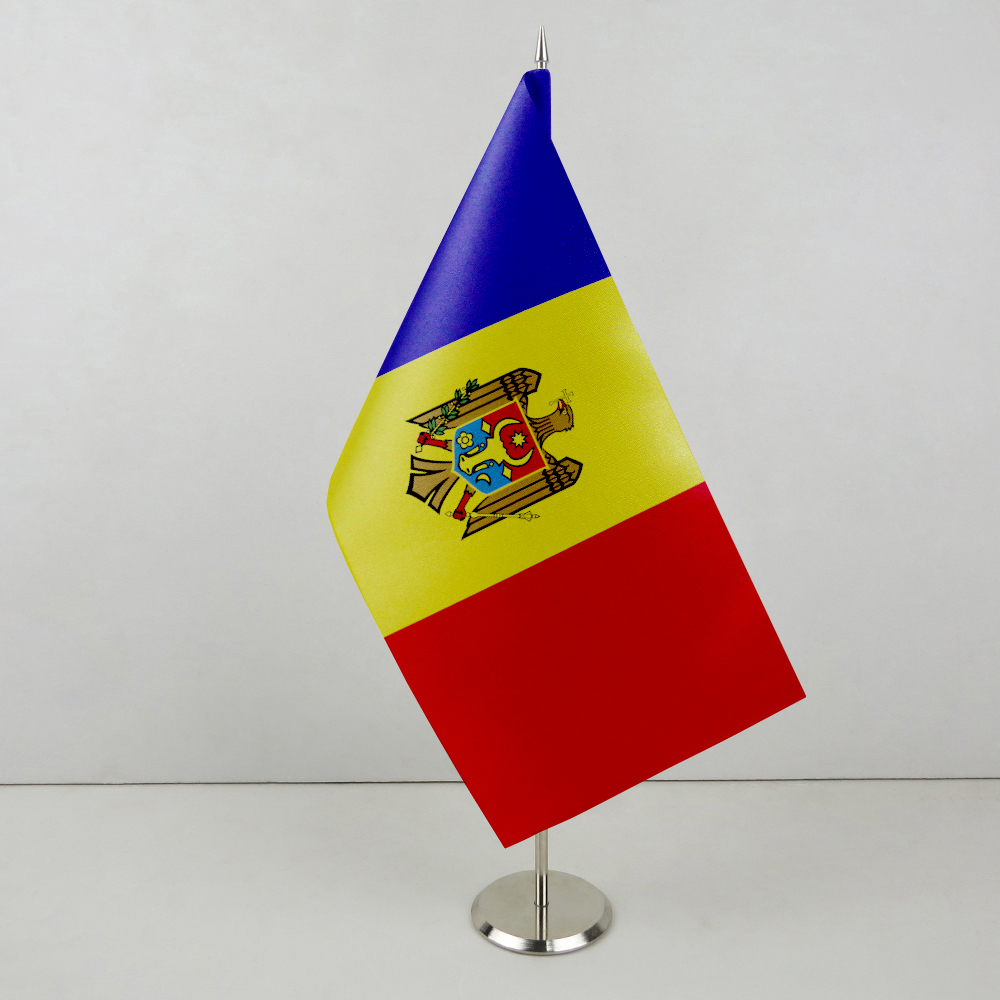 Прапорець Молдавії на металевій підставці Прапорець Молдавії на металевій підставці
